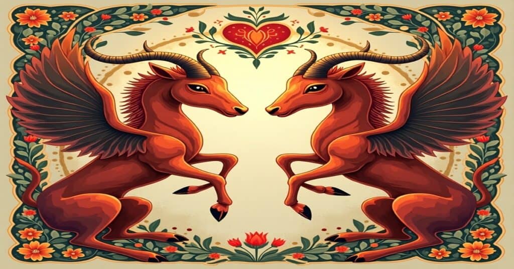 “Aries zodiac sign surrounded by compatible and incompatible love matches”