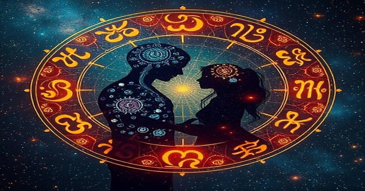 AI soulmate matching with zodiac constellations symbolizing modern love and cosmic connection.