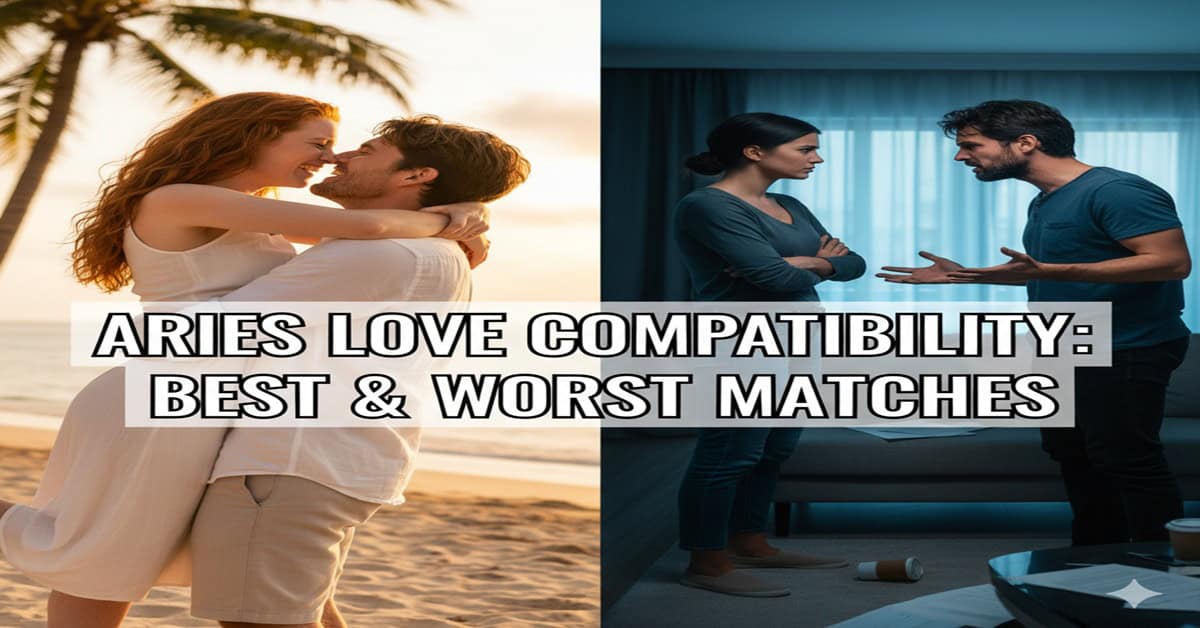 "Aries love compatibility chart: Best and worst zodiac matches for Aries”